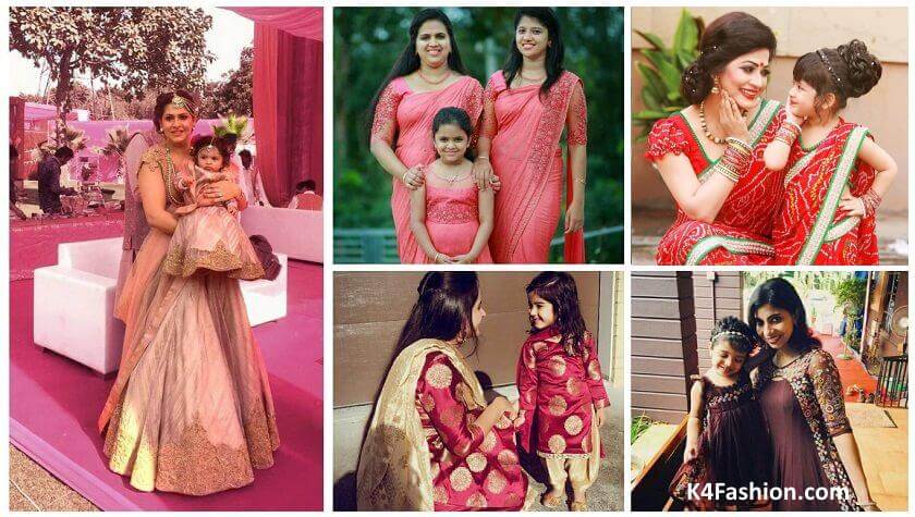 mother and daughter traditional outfits
