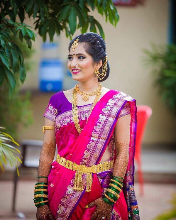 Marathi Bridal Look in Traditional Saree - K4 Fashion