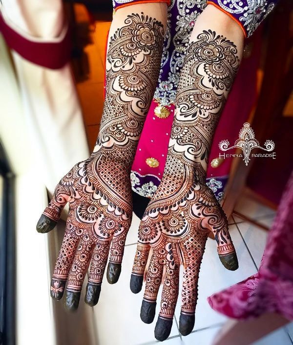 Symmetrical Bridal Full Hand Mehndi Designs - K4 Fashion