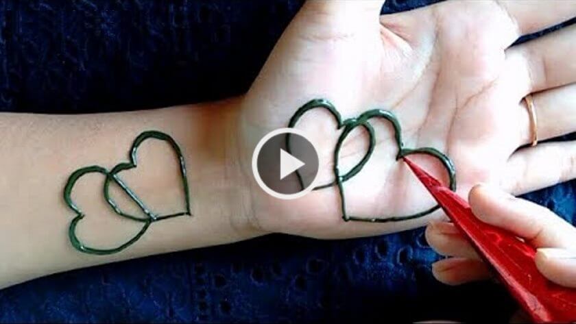 Heart Mehndi Design For Front Hand Valentine Special K4 Fashion