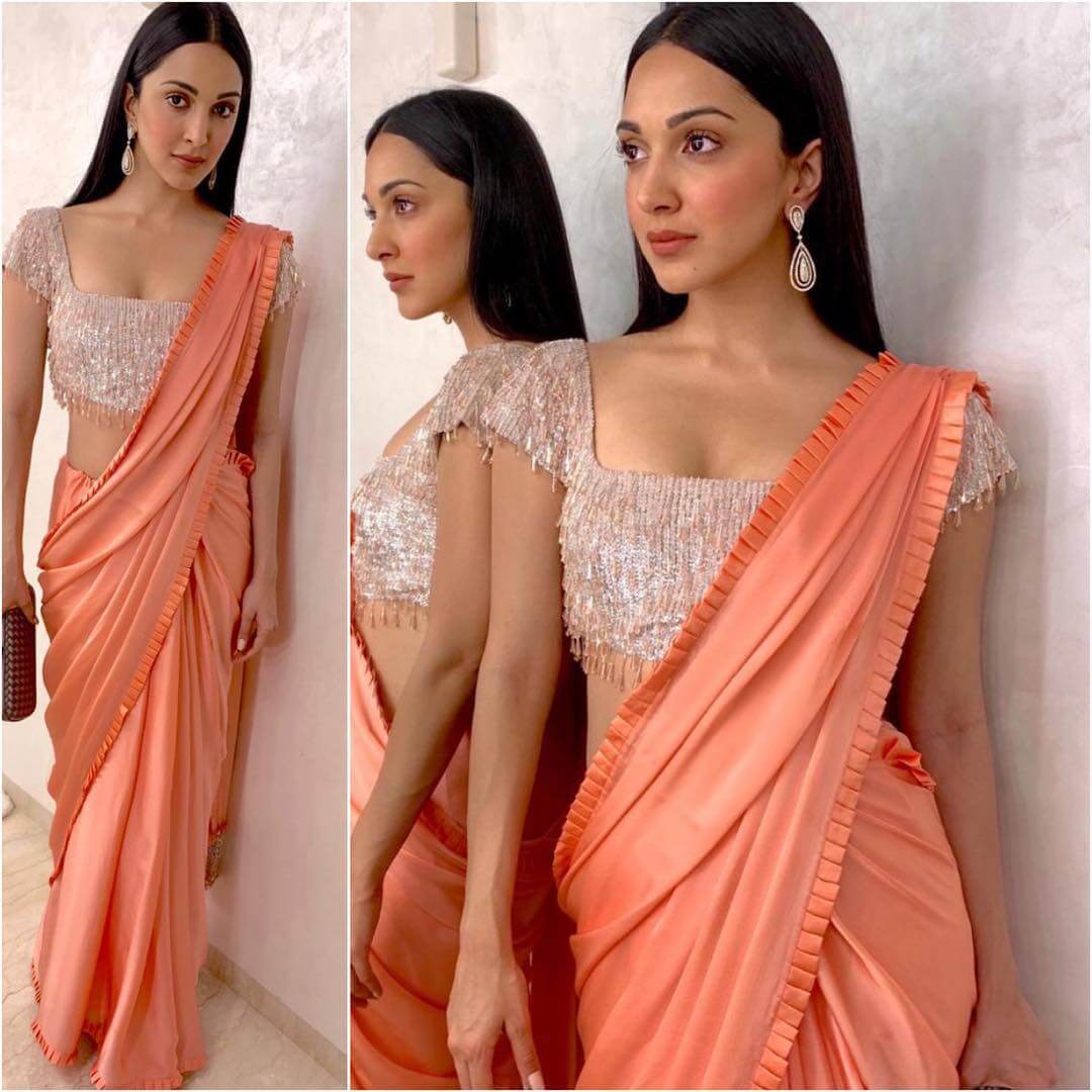 new plain saree with designer blouse