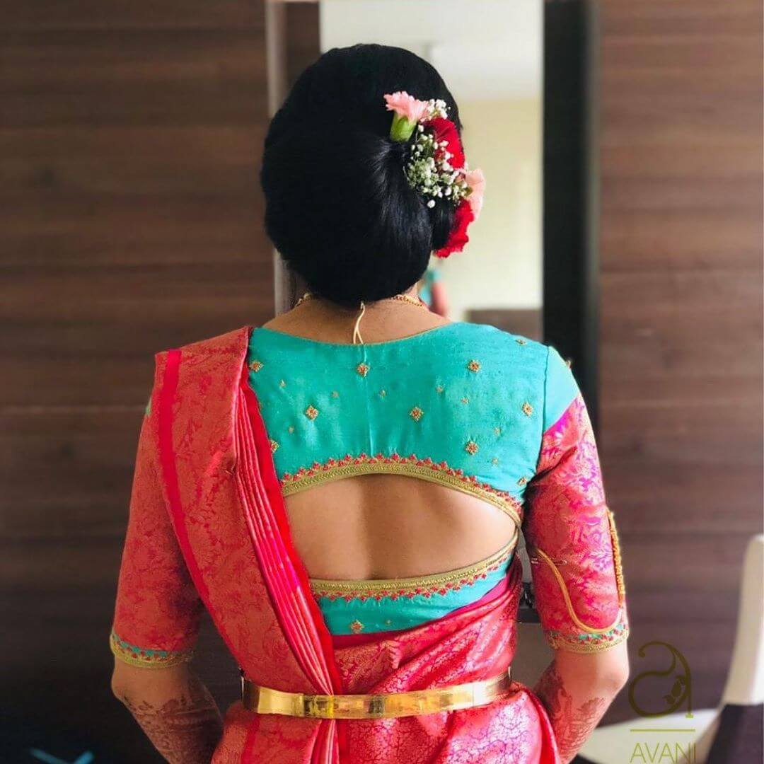 Silk Saree Blouse Back Neck Designs for South Indian Bride - K4 Fashion