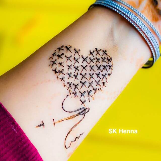 Simple Design Mehndi Letter S Name Tattoo