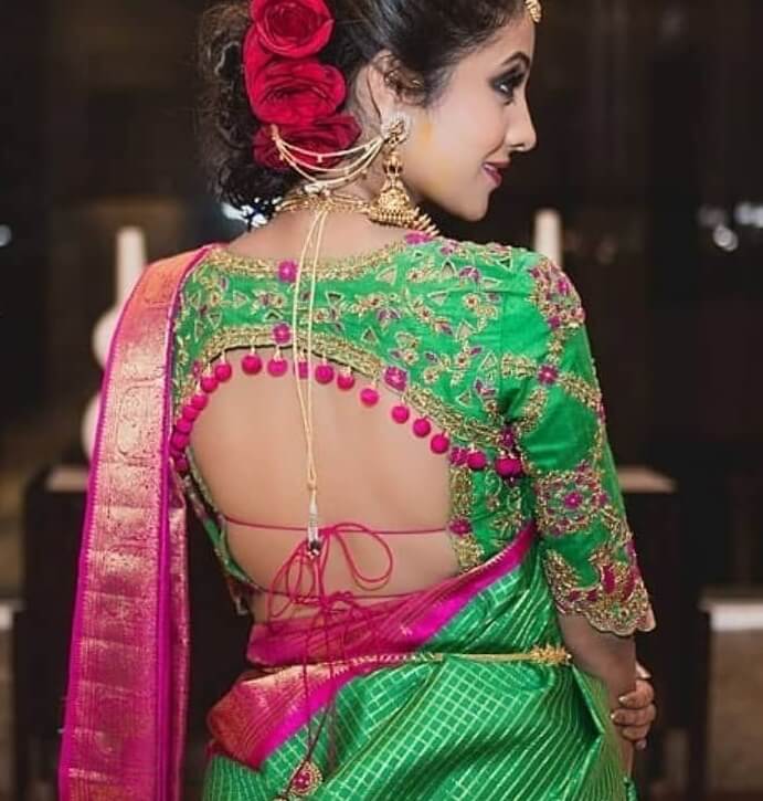 Heavy Saree Blouse Back Neck Designs To Rock at Functions - K4 Fashion