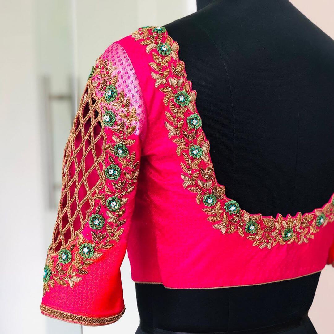 Embroidered Saree Blouse Back Designs For South Indian Bride (9 ...