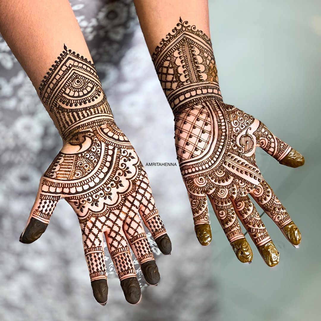 Traditional Rajasthani Bridal Henna Mehendi Design – Full hand ...
