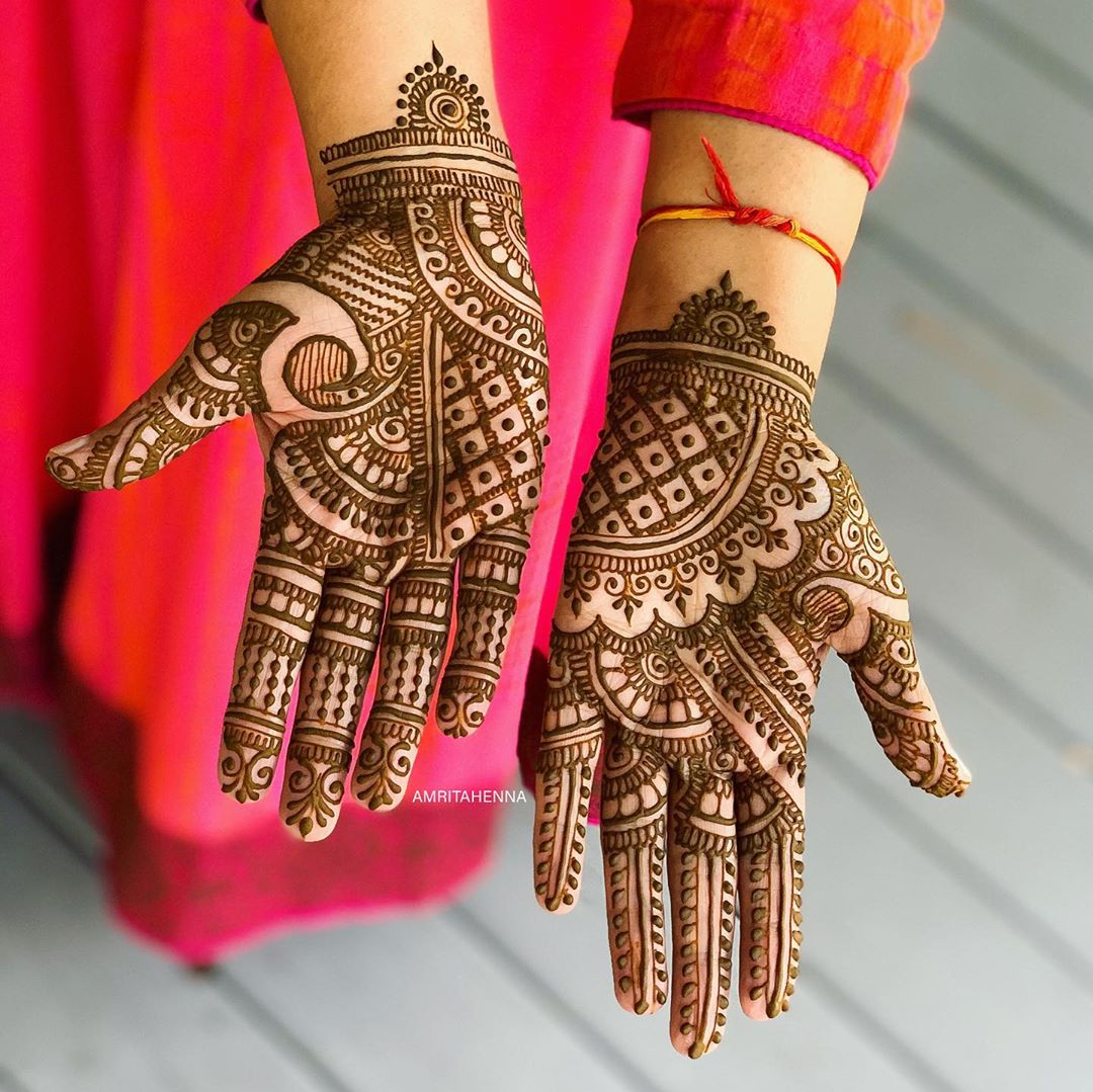 Traditional Rajasthani Bridal Henna Mehendi Design – Full hand ...