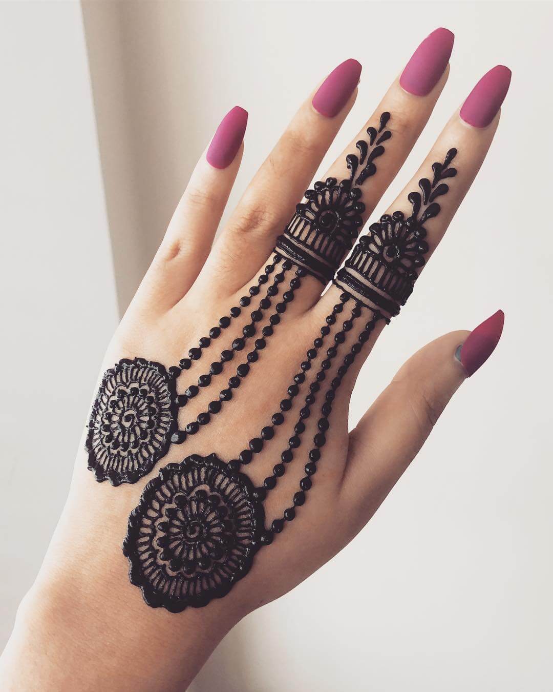 Delicate Rings Beautiful Jewellery Mehndi Designs for Back Hand