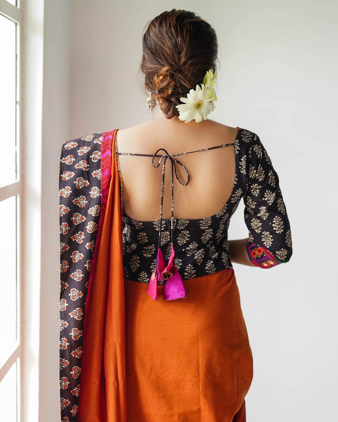 Cotton Saree Blouse Back Neck Designs (15) - K4 Fashion