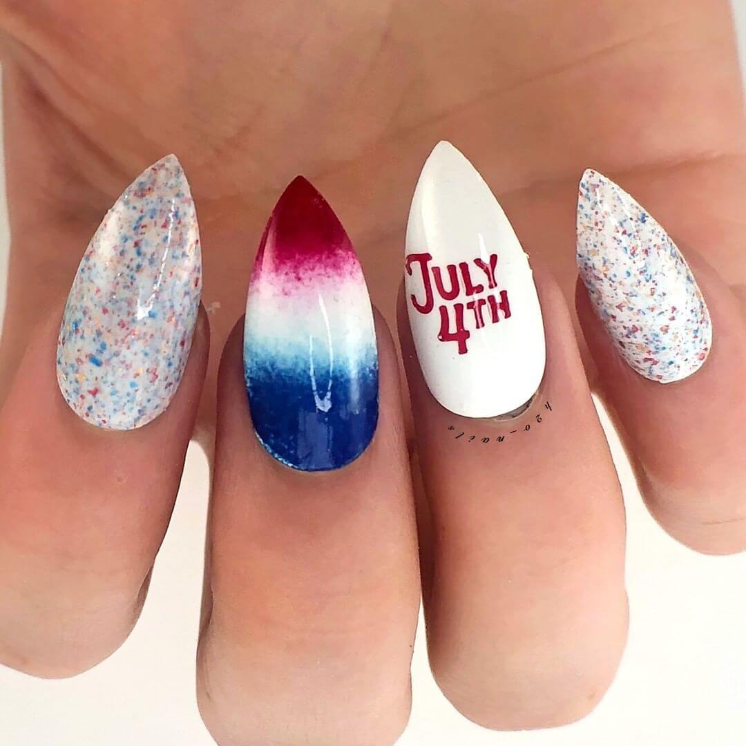 4th Of July Nail Art Designs - Red, White & Blue Nails - K4 Fashion