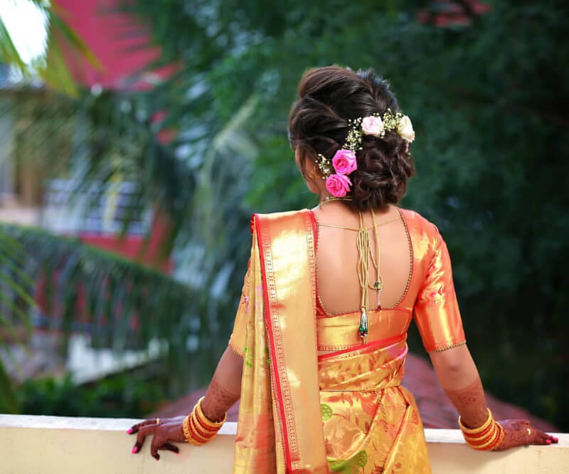Bridal Hairstyle For Maharashtrian Wedding  Nauvari Saree Hairstyle   Gajra Hairstyle  YouTube