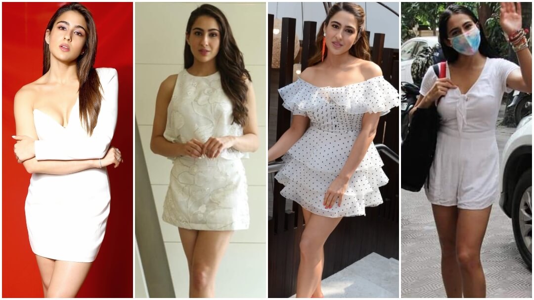 Sara-Ali-Khan in White Mini Dresses: Bollywood Fashion - K4 Fashion