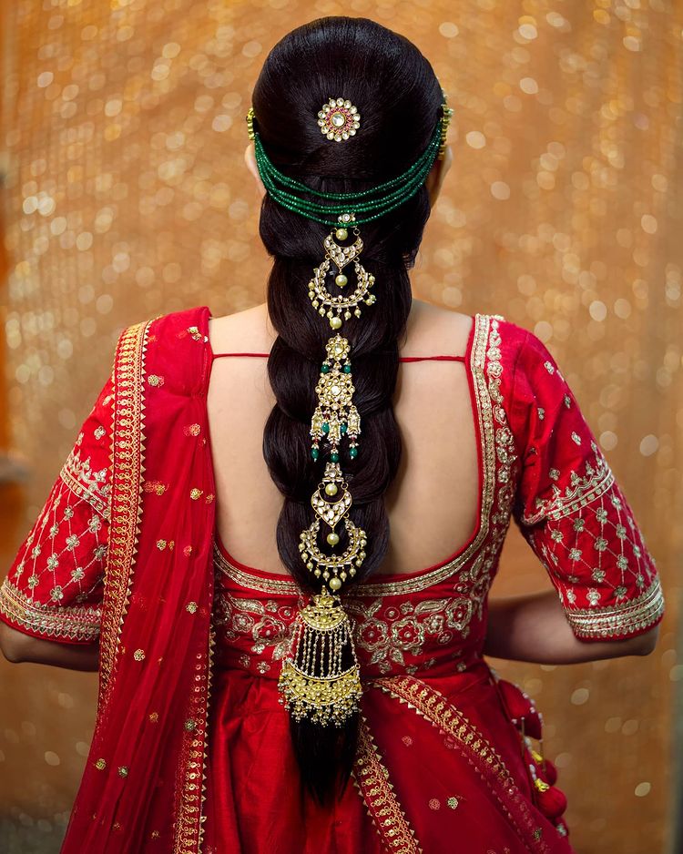 Indian Bridal Braid With Hair Accessories K4 Fashion