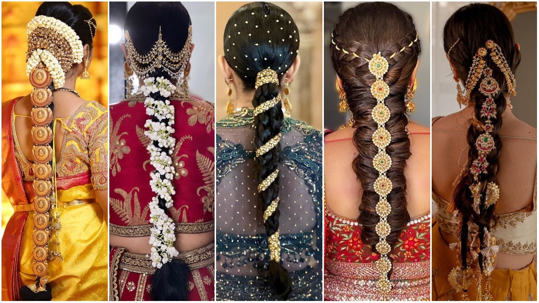 Indian Bridal Braid Hairstyles With Hair Accessories  K4 Fashion