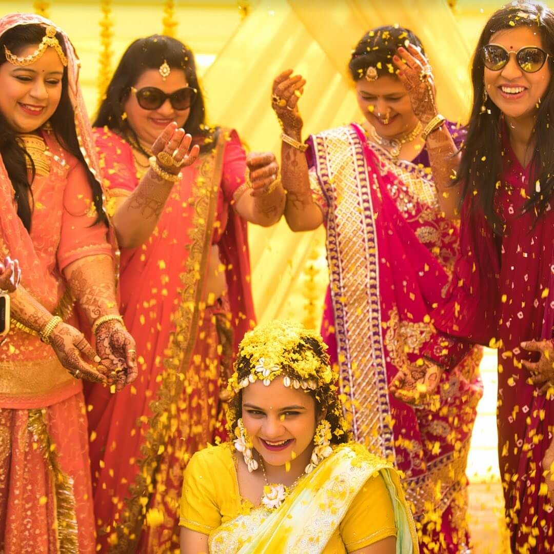 5 ways to make your Haldi Happy & High - Swoon & Sight - Witty Vows | Haldi  ceremony outfit, Indian bride photography poses, Bridal photography poses