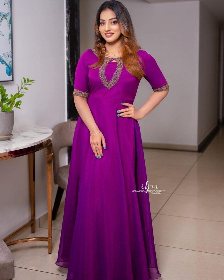 Gorgeous Malavika In Purple Long Gown - K4 Fashion