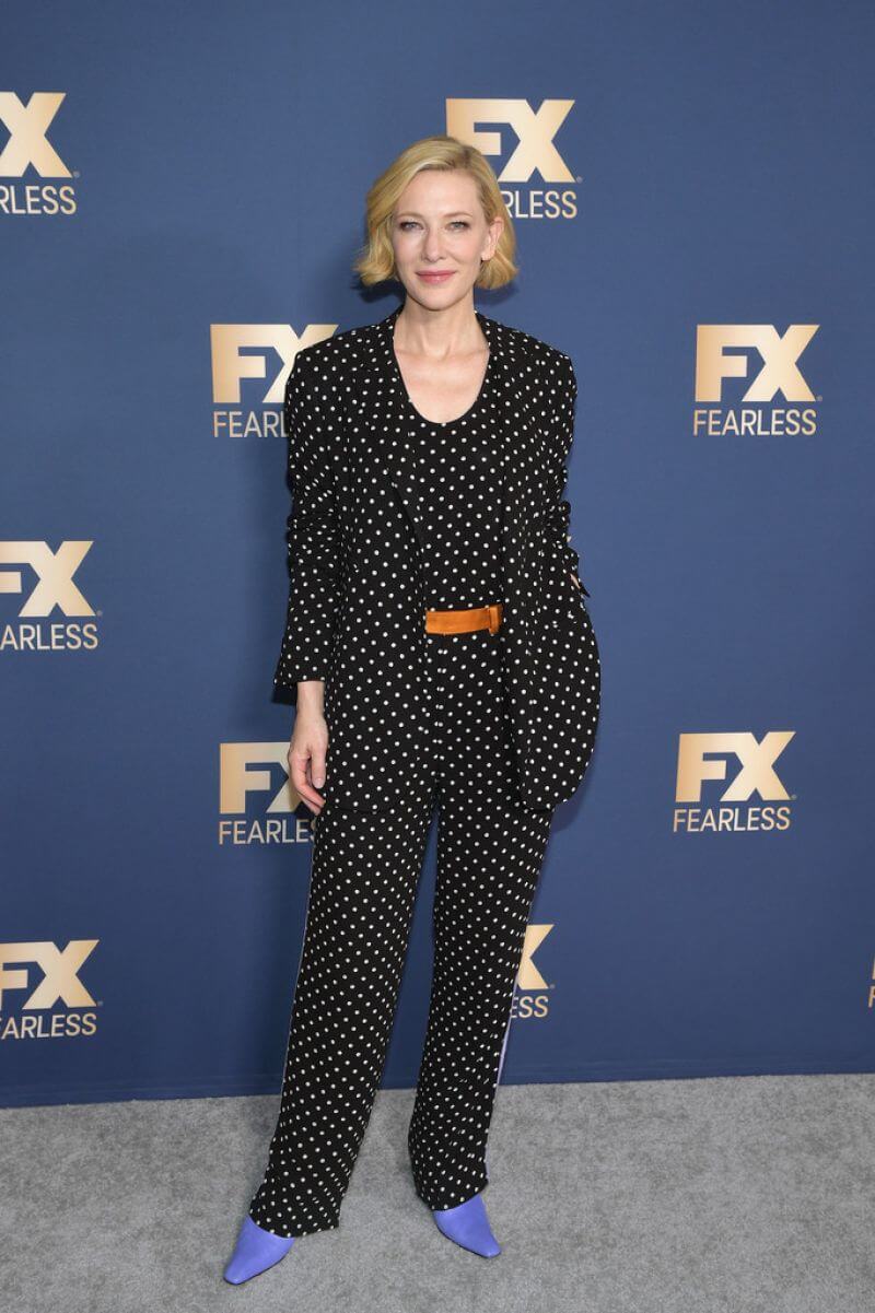 Cate Blanchett  In Black Polka Dot Co-Ord Set At Winter TCA Tour in Pasadena