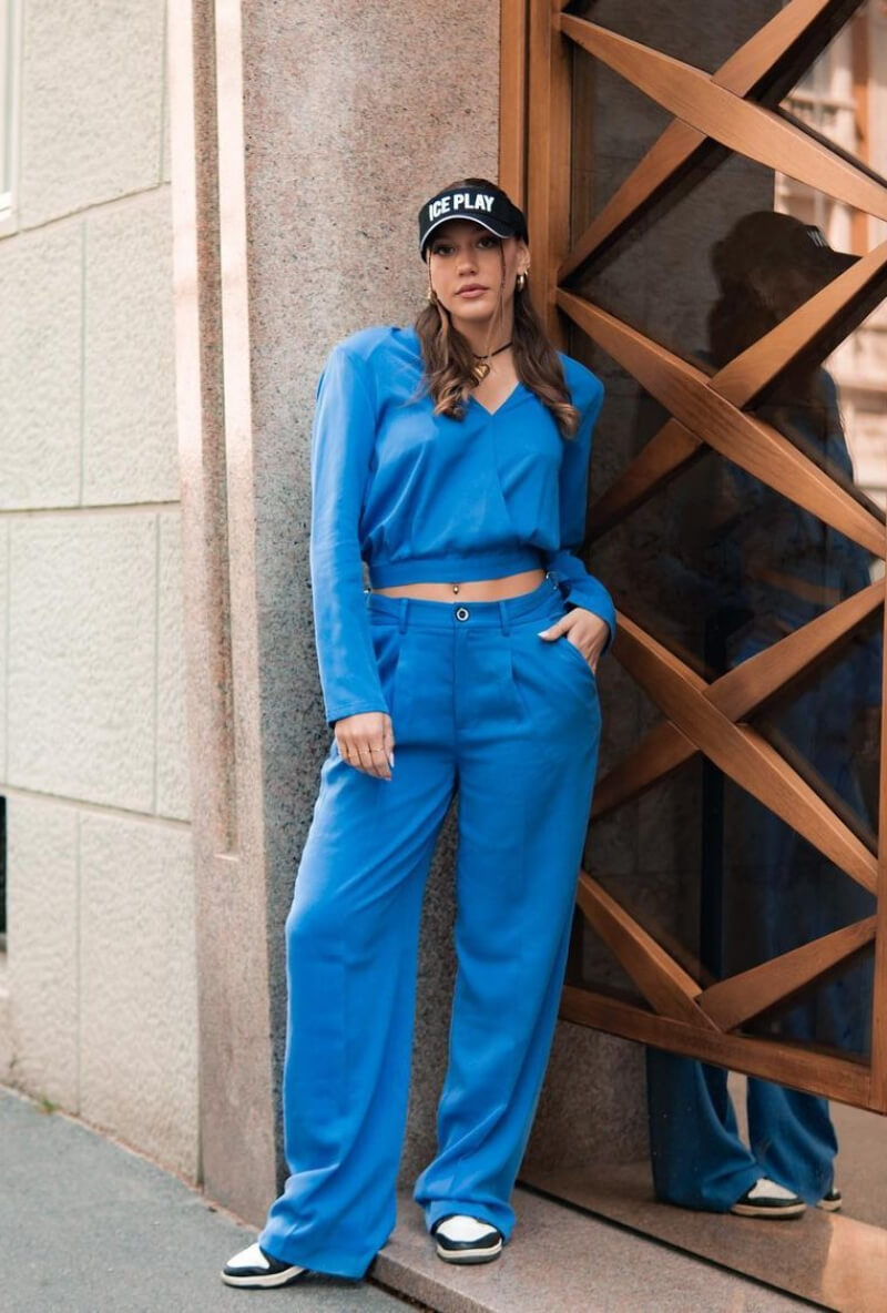 Giulia Bernardi In Blue Co Ord Set