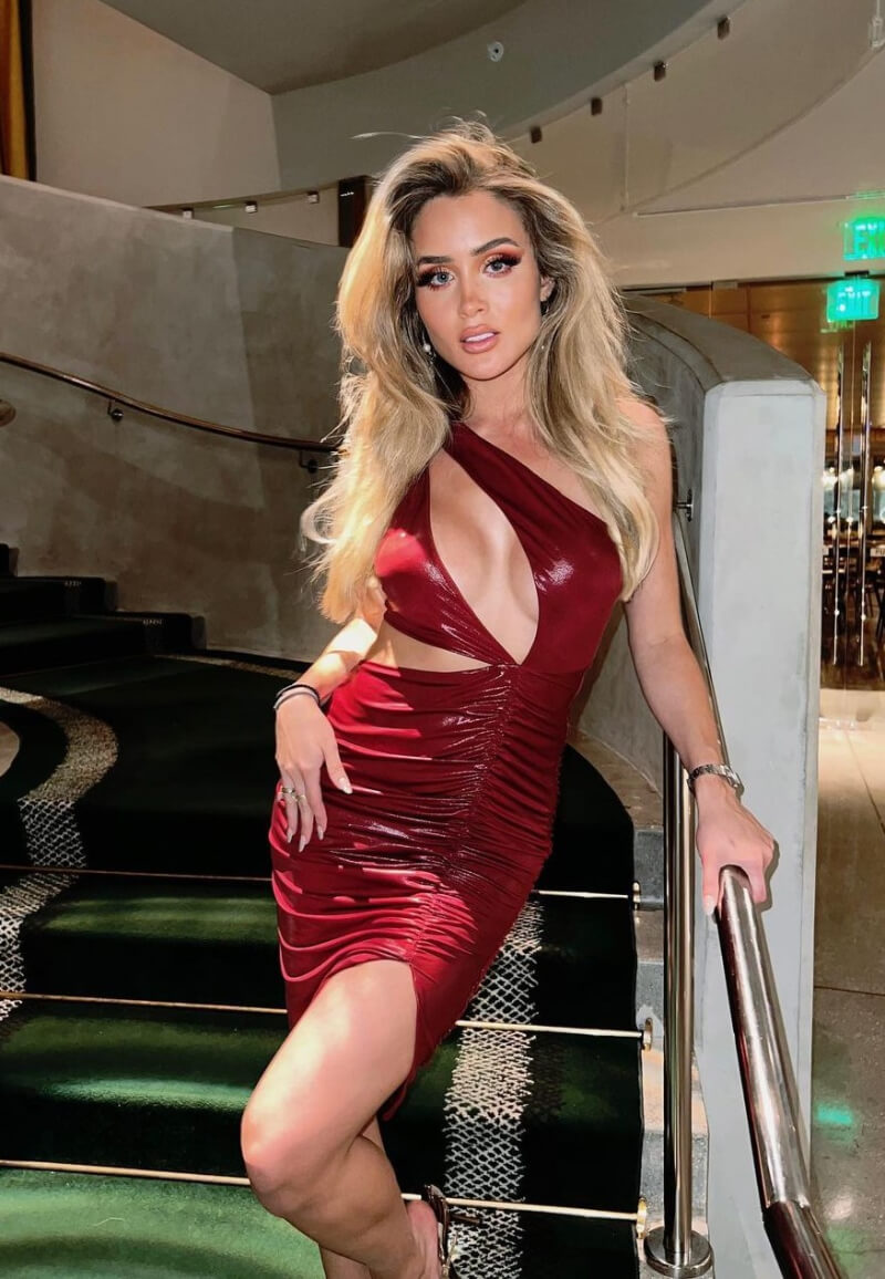 Mia Dio In Shiny Red Cut Out Mini Outfit