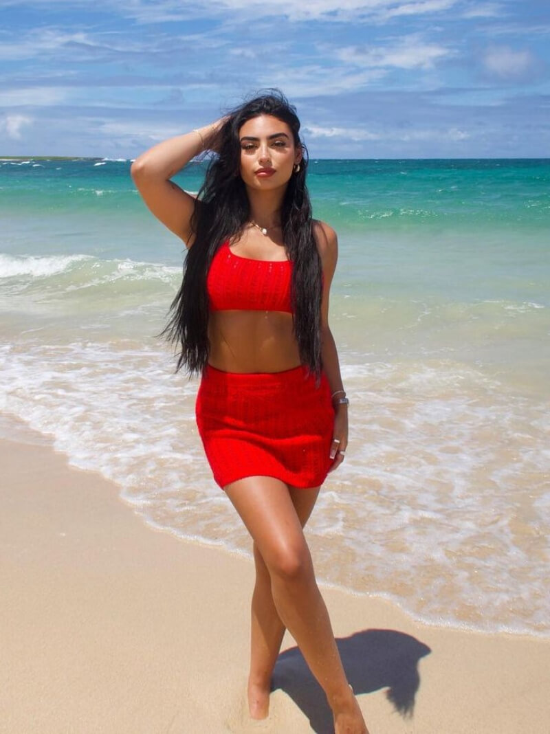 Alyssa Marie In Hot Red Co-Ord Set