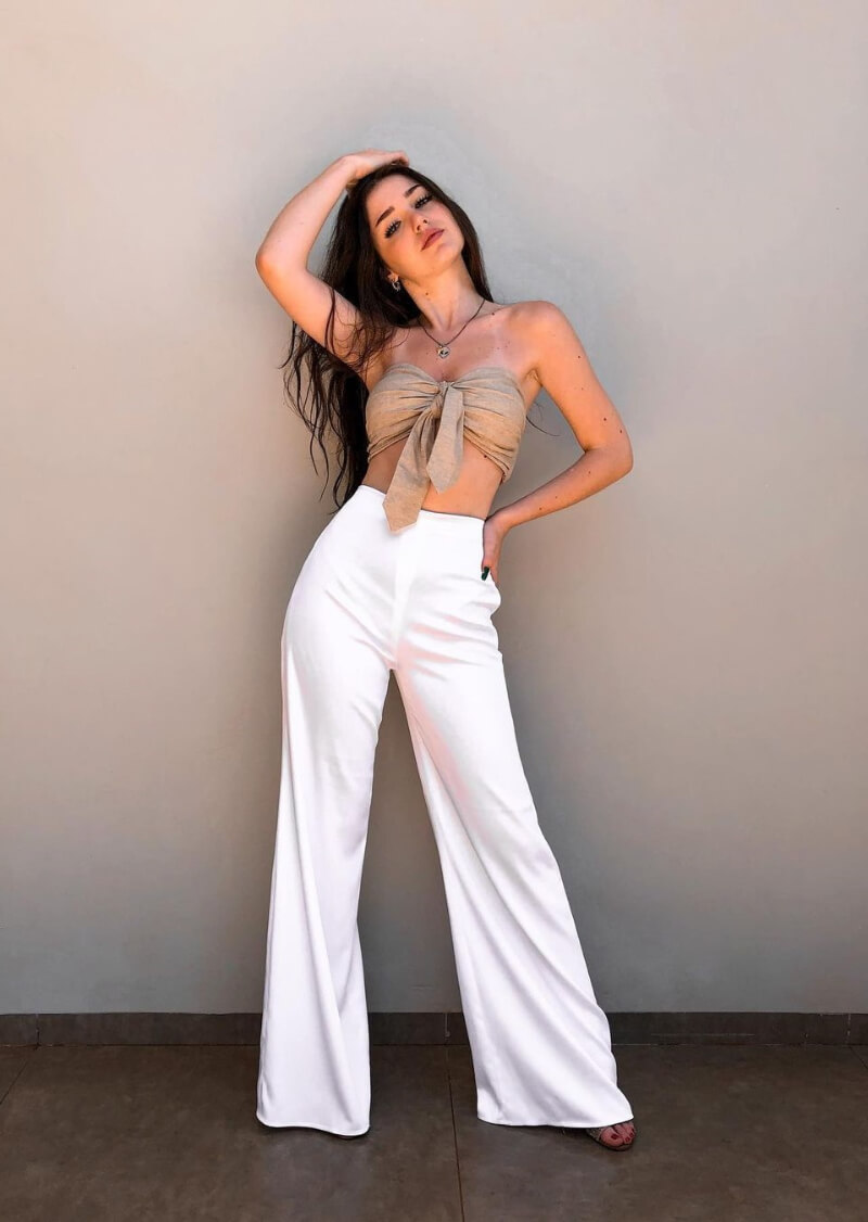 Ana Maria Garcia Wolf In Bralette Top With White Pants