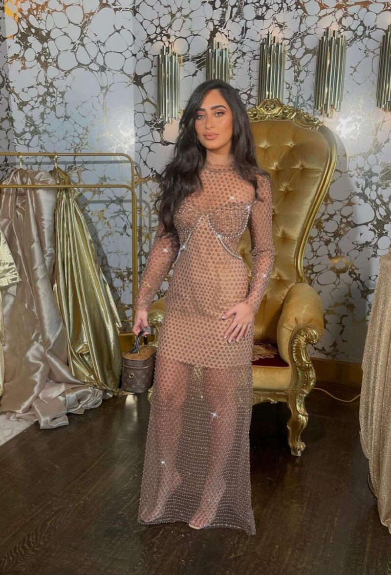 Batoul Qawas In Bronze Shimmery Long Gown