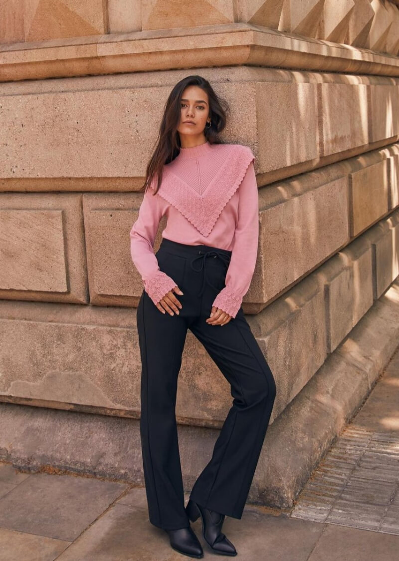 Nariné In Full Sleeves Top With Black Pants