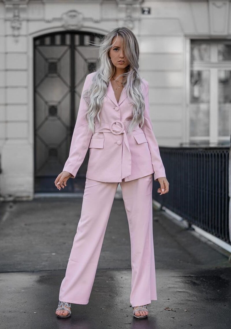 Lourene Goll In Pink Blazer With Pants